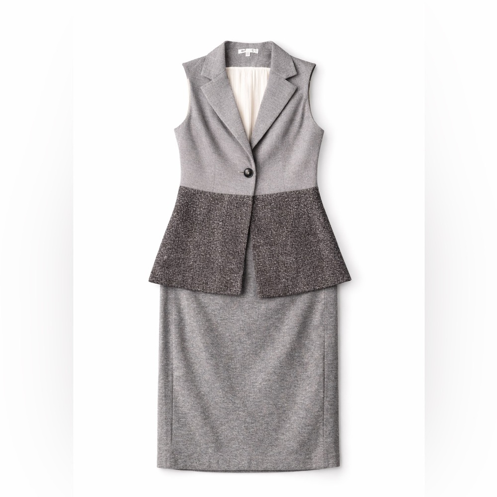 CAbi Career Set Gray Blazer Vest Top Medium & NWT Pencil Skirt Size 8
